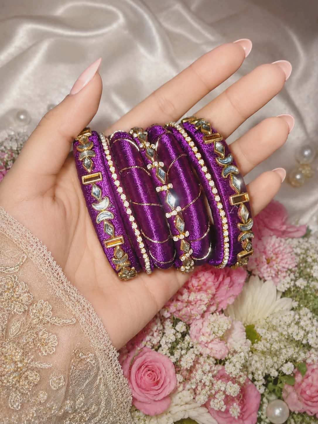 স্বপ্ননীল পার্পল ব্রাইডাল চুড়ি